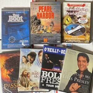 War History Religion Movie Bundle Lot of 7 Elvis Pearl Harbor Nativity Das Boot